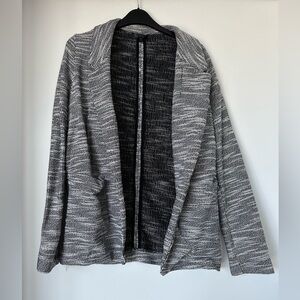 Topshop black and white open front blazer